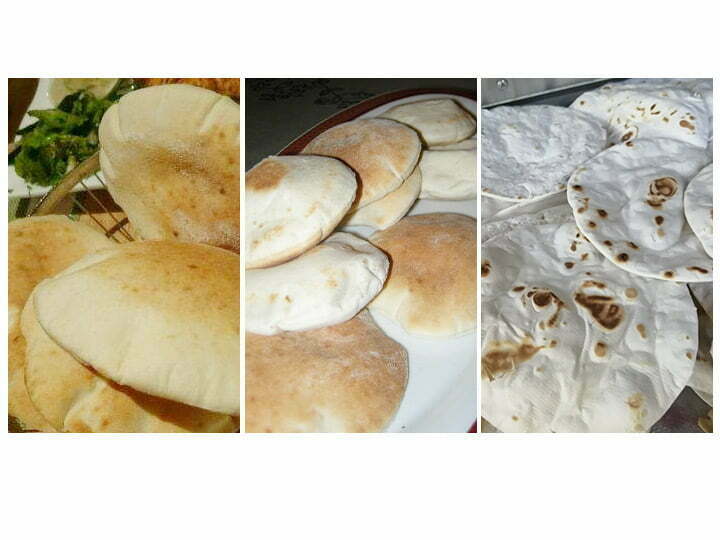 Various arabic pita bread