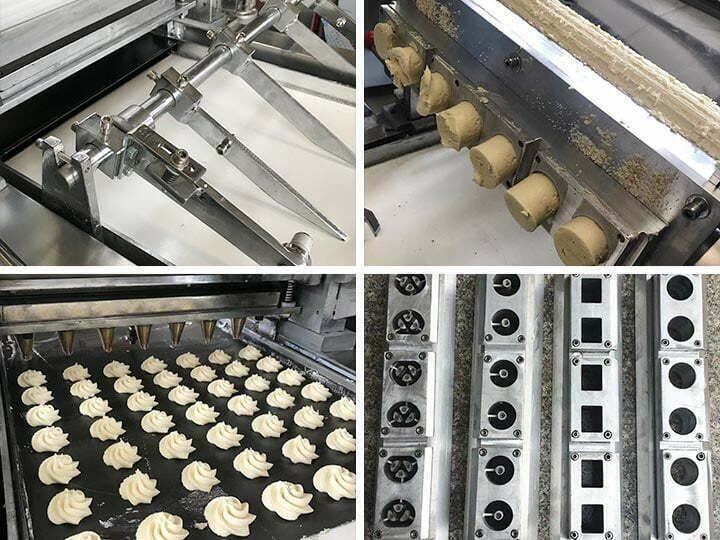 Cookie dropping machine structure
