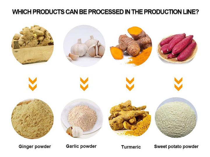 Application of ginger powder production line
